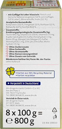 Nassfutter Katze mit Geflügel, Multipack (8x100 g)  Dein Bestes