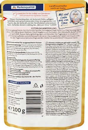 Mokra karma dla kota, danie z kurczakiem i serem Dein Bestes