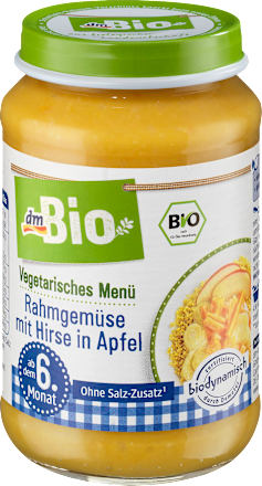 Babymenü Rahmgemüse mit Hirse in Apfel ab 6. Monat, Demeter dmBio