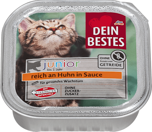 Junior kompletna hrana za mačiće -  piletina u  sosu, bez žitarica DEIN BESTES