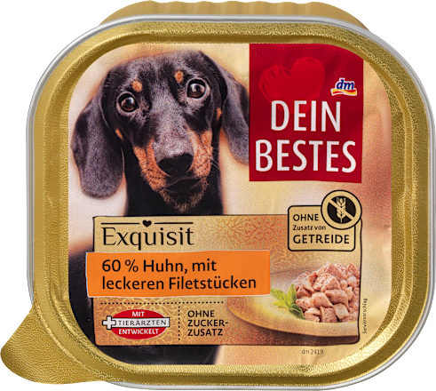 Hrana za odrasle pse, 60% kokoši in koščki fileja DEIN BESTES