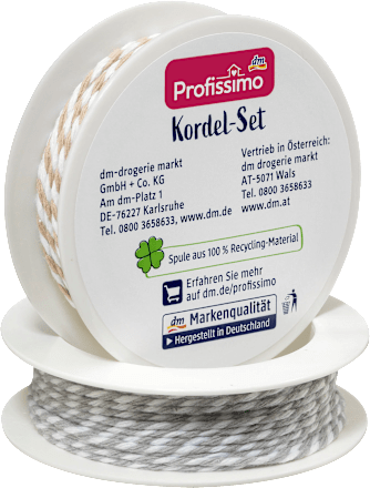 Комплект ленти за опаковане, бяло/сиво Profissimo