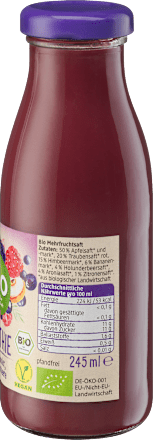 Smoothie, Apfel, Holunder, Aronia & Himbeere dmBio