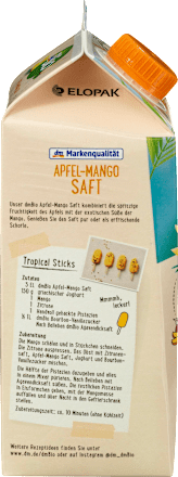 Direktsaft, Apfel-Mango mit Mangomark dmBio