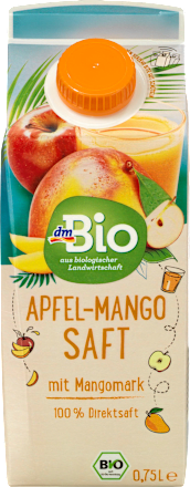 Direktsaft, Apfel-Mango mit Mangomark dmBio