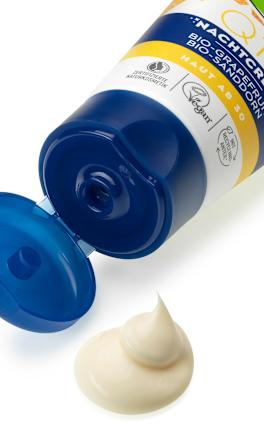 Nočna krema s koencimom Q10 iz bio grenivke in bio rakitovca alverde NATURKOSMETIK