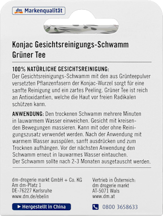 Konjac Gesichtsreinigungs-Schwamm grüner Tee / Rotalge ebelin