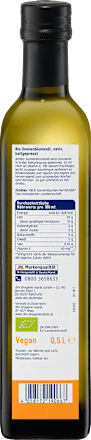 Pflanzenöl, Sonnenblumen-Öl, nativ, kaltgepresst dmBio