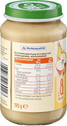 bio příkrm jablko, banán, jogurt & müsli dmBio
