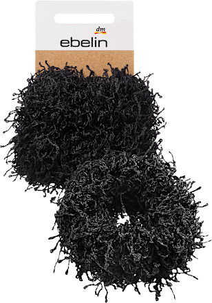 Wuschel-Haargummis Schwarz ebelin
