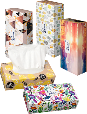 Taschentücher Box Design Soft&Sicher