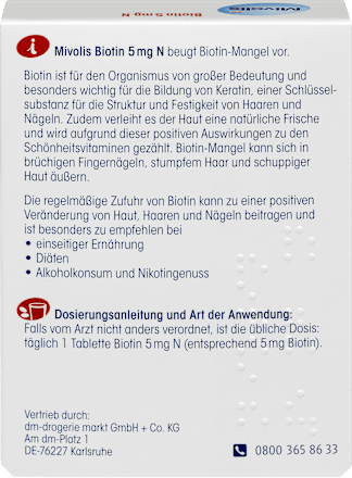 Biotin 5 mg N, Tabletten Mivolis