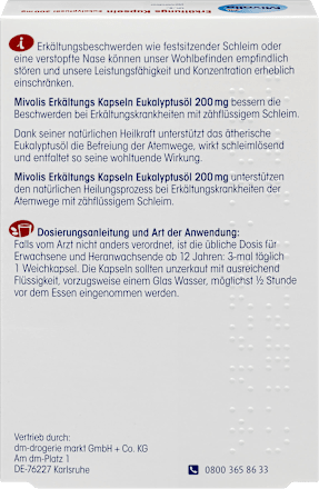 Erkältungskapseln Eukalyptusöl Mivolis