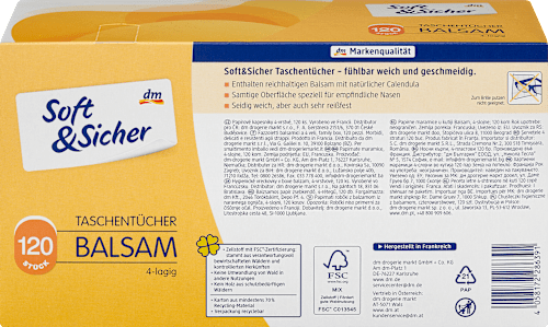 Taschentücher Box Balsam 4-lagig Soft&Sicher