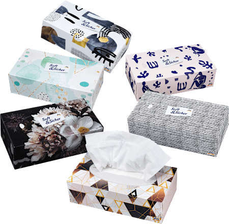 Taschentücher Box Design 4-lagig Soft&Sicher