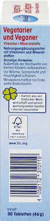 Vegetarier und Veganer Vitamine + Mineralstoffe, Tabletten 30 St Mivolis