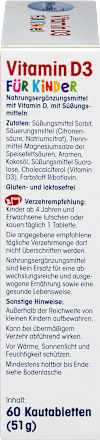 Vitamin D3 für Kinder, Kautabletten 60 St. Mivolis