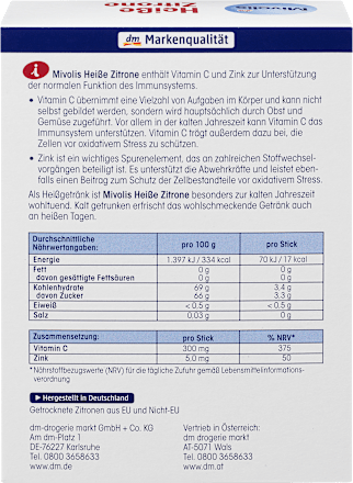 Heißgetränk Heiße Zitrone, Portionssticks 20 St. Mivolis