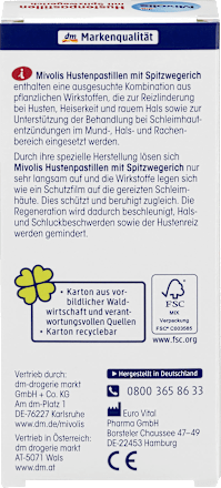 Husten-Pastillen mit Spitzwegerich Mivolis