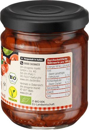 Tomaten, sonnengetrocknet, eingelegt in Öl dmBio