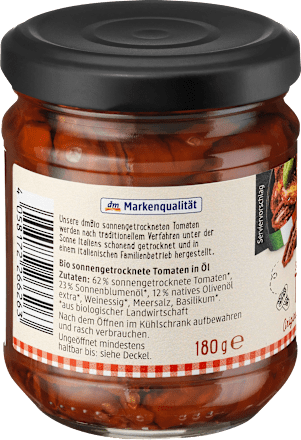 Tomaten, sonnengetrocknet, eingelegt in Öl dmBio