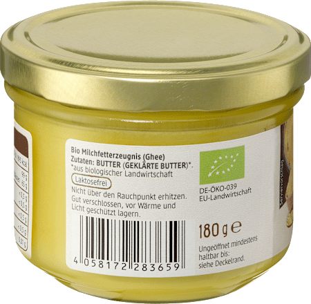 Ghee, geklärte Butter, Naturland dmBio