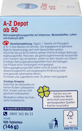 A-Z Depot ab 50, Tabletten, 100 St Mivolis