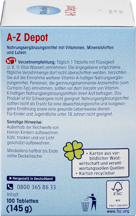 A-Z Depot, Tabletten, 100 St. Mivolis