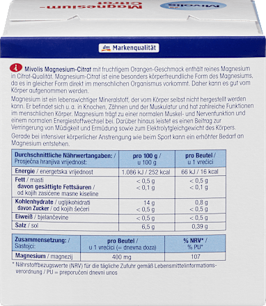 Magnesium-Citrat Portionsbeutel Mivolis