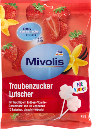 Traubenzucker Brause-Lutscher Erdbeere-Vanille Mivolis