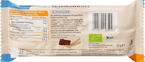 Batonik czekoladowy z ekspandowanym orkiszem dmBio