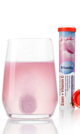 Šumivé tablety Železo + Vitamín C Mivolis