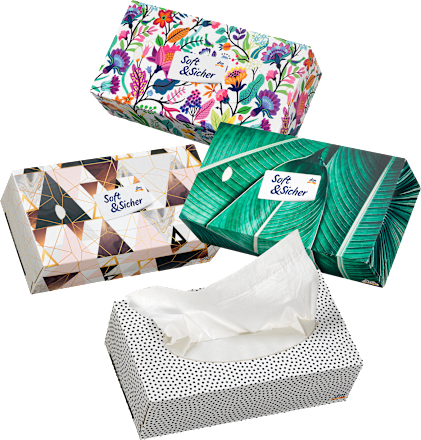 Taschentücher Box Design Soft&Sicher