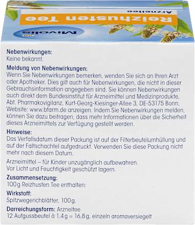 Arzneitee, Reizhusten Tee (12 Beutel) Mivolis