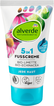Krem do stóp 5w1, limetka BIO & echinacea BIO alverde NATURKOSMETIK