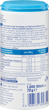 Süßstoff, Tabletten (1.200 St) Mivolis