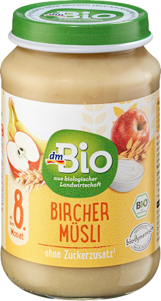 bio příkrm jablko, banán, jogurt & müsli dmBio