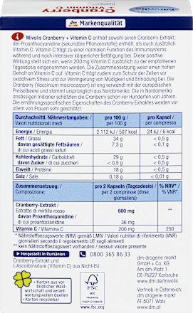 Żurawina + witamina C w kapsułkach, 60 szt. Mivolis