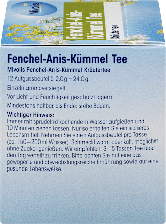 Kräutertee, Fenchel- Anis- Kümmel Tee  (12 x 2,0 g)  Mivolis