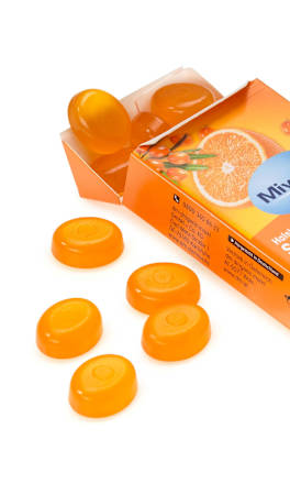 Bonbon, Sanddorn-Orange, zuckerfrei Mivolis