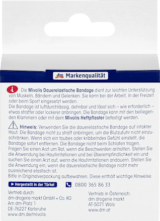 Dauerelastische Bandage, 6 cm x 5 m (gedehnt), 1 Rolle Mivolis