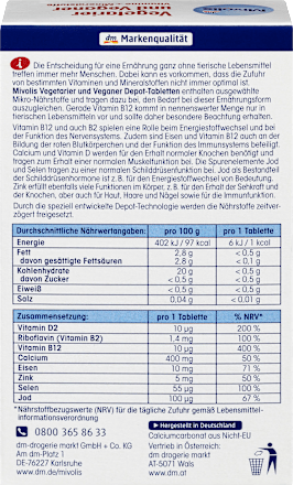 Vegetarier und Veganer Vitamine + Mineralstoffe, Tabletten 30 St Mivolis