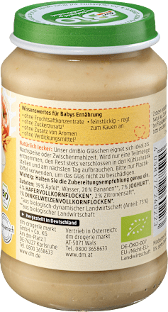 Frucht & Getreide Bircher Müsli ab dem 8. Monat dmBio