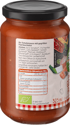 Sauce, Tomatensauce gegrillte Paprika dmBio