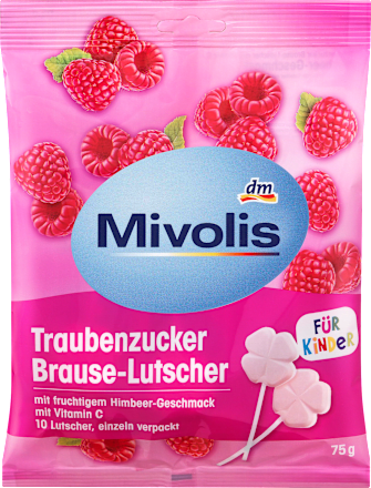 Lízanky z hroznového cukru - malina Mivolis