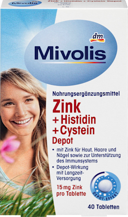 Zink + Histidin + Cystein Depot, Tabletten 40 St. Mivolis