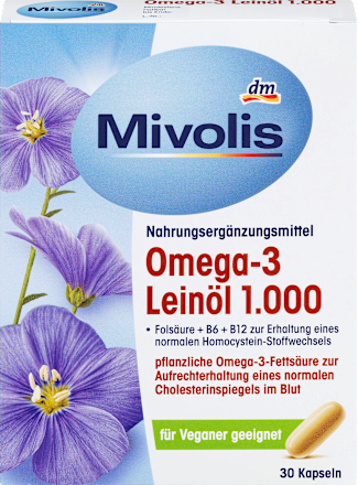 Omega-3 Leinöl 1.000, Kapseln 30 St. Mivolis