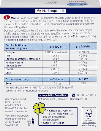 Selen, Mini-Tabletten 60 St. Mivolis