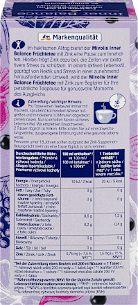 Inner Balance Tee mit Zink & Johannisbeer-Geschmack (25 x 2 g) Mivolis