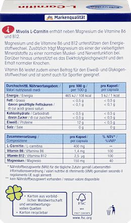 L-Carnitin Kapseln, 60 St. Mivolis